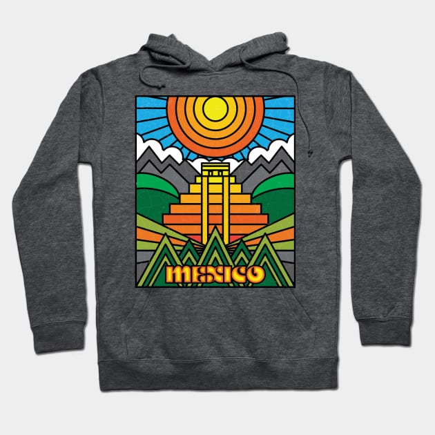 Mexican Art, Cinco de Mayo, Aztec pyramids, Mexican folklore vintage retro design Hoodie by laverdeden